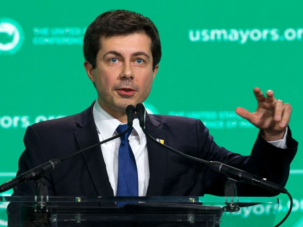 PHOTO: Pete Buttigieg, Mayor of South Bend, Ind., speaks during the U.S. Conference of Mayors winter meeting in Washington, D.C., Jan. 24, 2019.