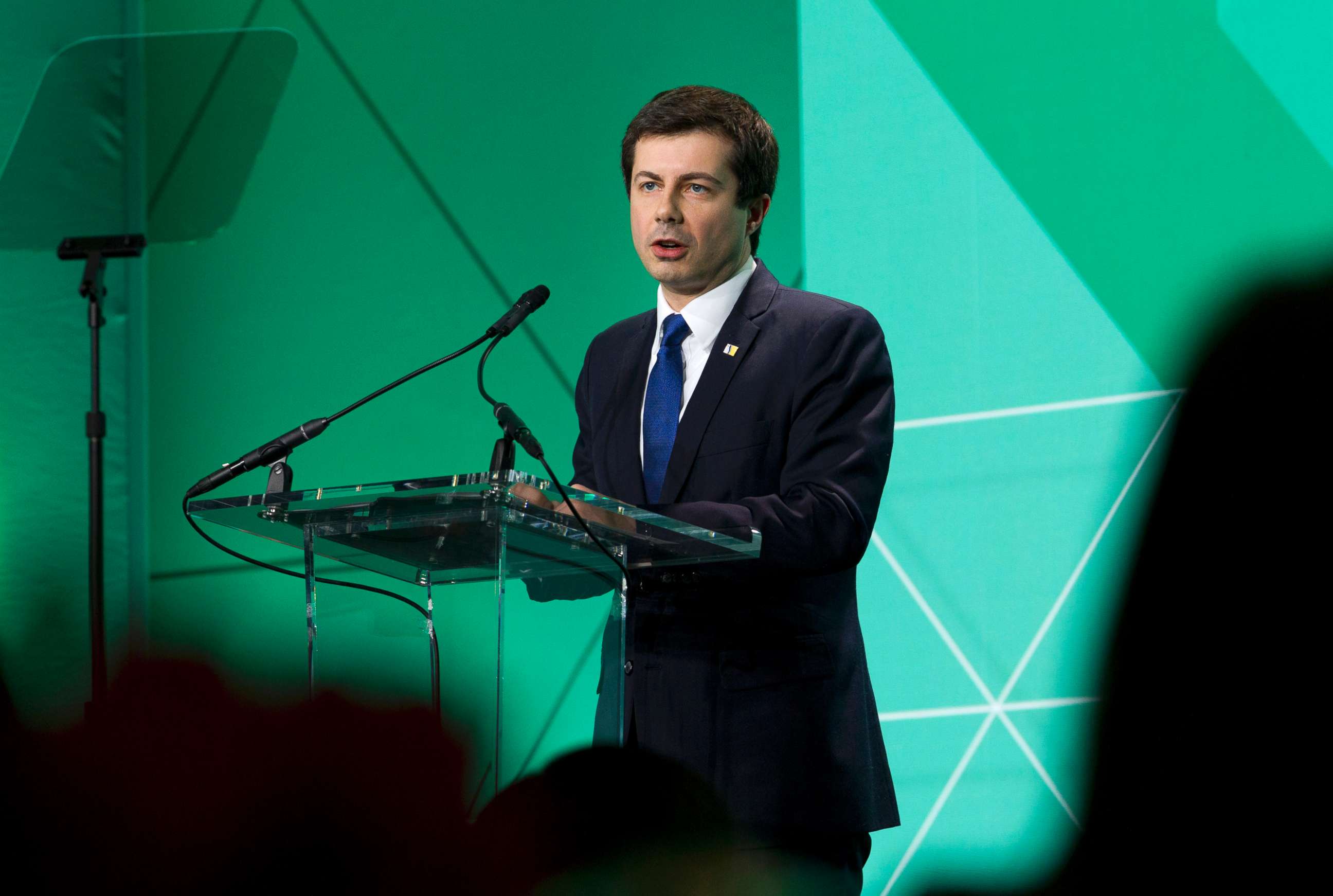 PHOTO: South Bend, Ind., Mayor Pete Buttigieg speaks during the U.S. Conference of Mayors winter meeting in Washington, Jan. 24, 2019.