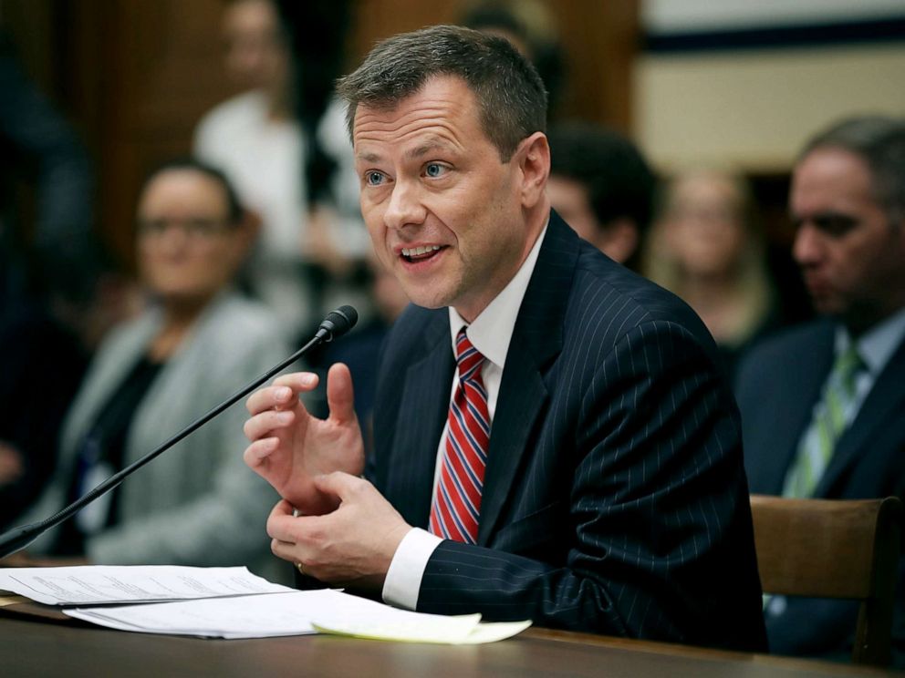 PHOTO: Deputy Assistant FBI Director Peter Strzok testifies before a joint committee hearing of the House Judiciary and Oversight and Government Reform committees in the Rayburn House Office Building on Capitol Hill, July 12, 2018, in Washington, DC.