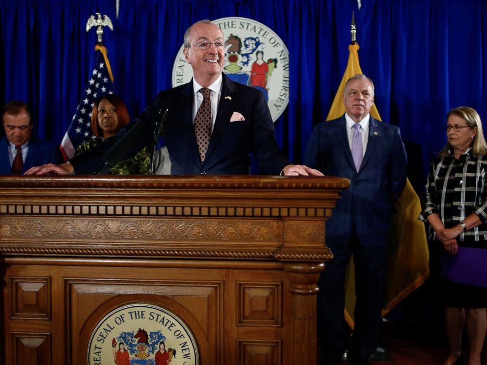 PHOTO: New Jersey Governor Phil Murphy speaks about electronic smoking products during a news conference in Trenton, N.J., Sept. 12, 2019.