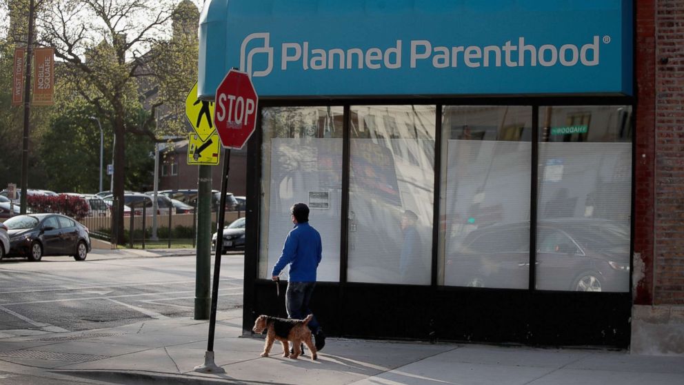 A sign hangs over the front of a Planned Parenthood clinic on May 18, 2018 in Chicago.