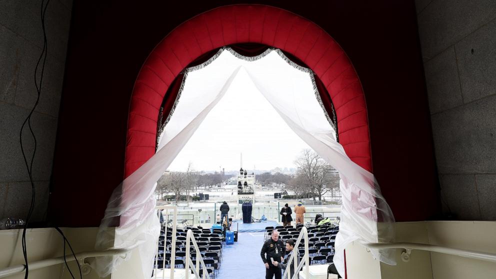 PHOTO: The West Front of the U.S. Capitol is seen on Jan. 17, 2025, in Washington, D.C. The second Trump inauguration ceremony on January 20 will be moved to the rotunda of the U.S. Capitol as temperatures are expected to be the coldest in forty years.