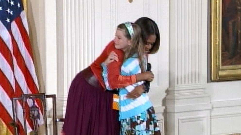 VIDEO: A young guest at a White House event seized the opportunity to act on behalf of her father.