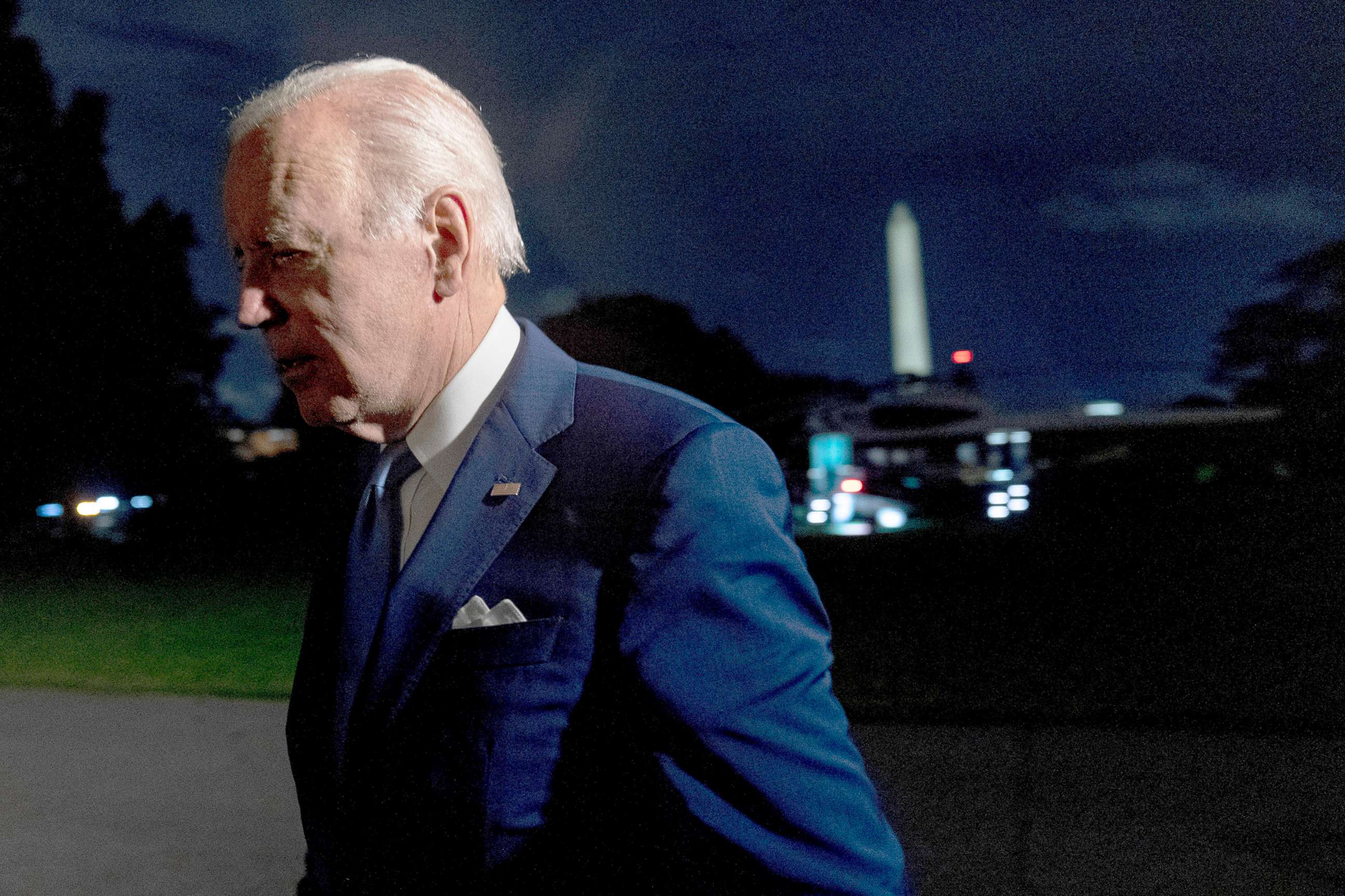 PHOTO: President Joe Biden arrives at the White House after returning from a trip to Israel and Saudi Arabia, in Washington, July 16, 2022.