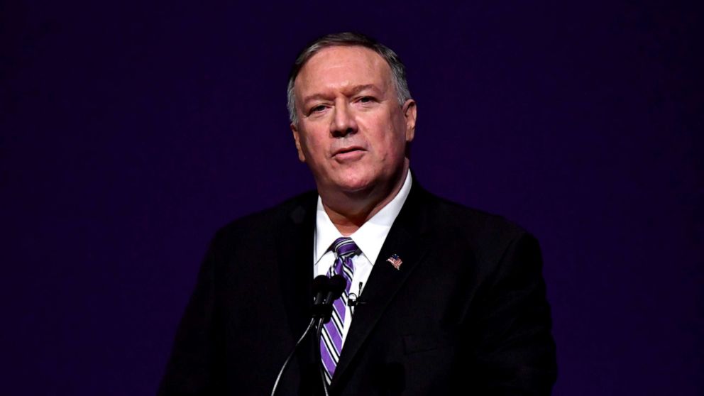 PHOTO: United States Secretary of State Michael Pompeo delivers the year's first Alfred M Landon Lecture at Kansas State University, Manhattan, Kansas, September 6, 2019.