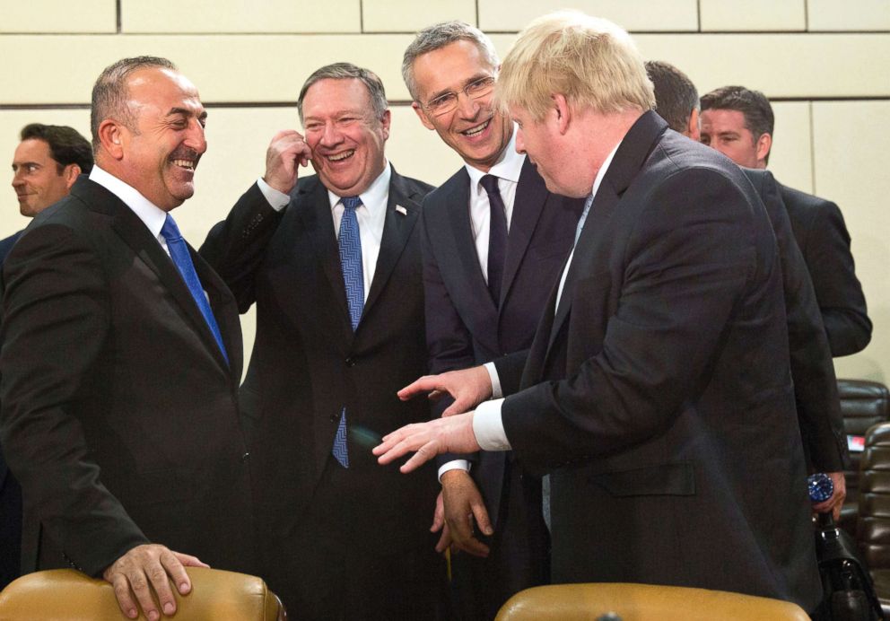 PHOTO: U.S. Secretary of State Mike Pompeo prior to a meeting of NATO foreign ministers at NATO headquarters in Brussels, April 27, 2018. 