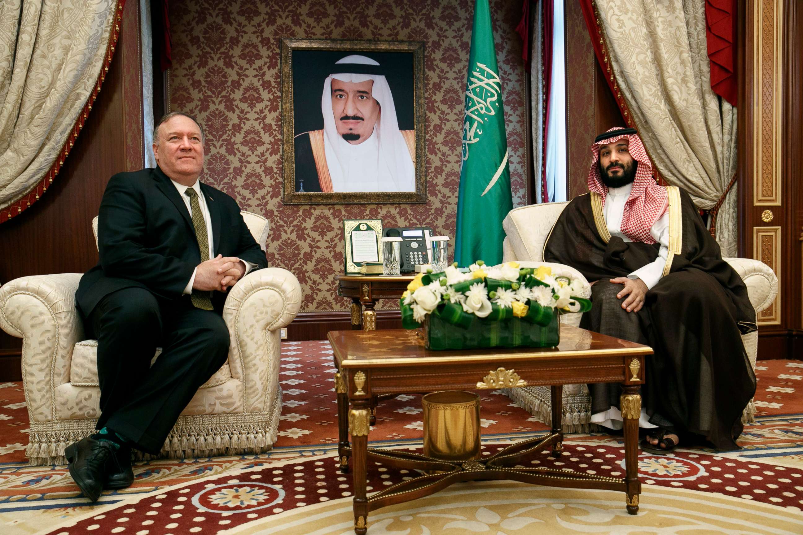 PHOTO: Secretary of State Mike Pompeo meets with Saudi Arabia's Crown Prince Mohammed bin Salman, at Al-Salam Palace in Jiddah, Saudi Arabia, June 24, 2019.