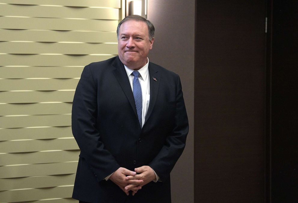 PHOTO: Secretary of State Mike Pompeo attends a meeting with Russian President Vladimir Putin in Sochi, Russia, May 14, 2019. 