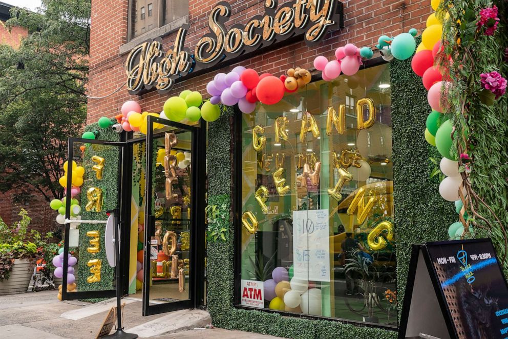 PHOTO: The newly-opened High Society store for cannibas products is shown on Aug. 29, 2023, in New York.