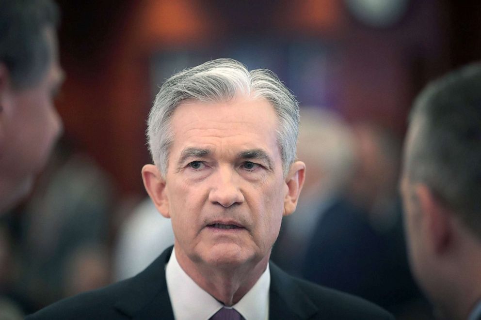 PHOTO: Jerome Powell, Chair, Board of Governors of the Federal Reserve speaks to guests during a conference at the Federal Reserve Bank of Chicago, June 4, 2019.