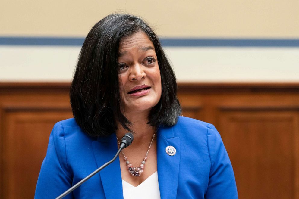 PHOTO: Rep. Pramila Jayapal testifies about her decision to have an abortion, Sept. 30, 2021, during a House Committee on Oversight and Reform hearing on Capitol Hill in Washington, D.C. 