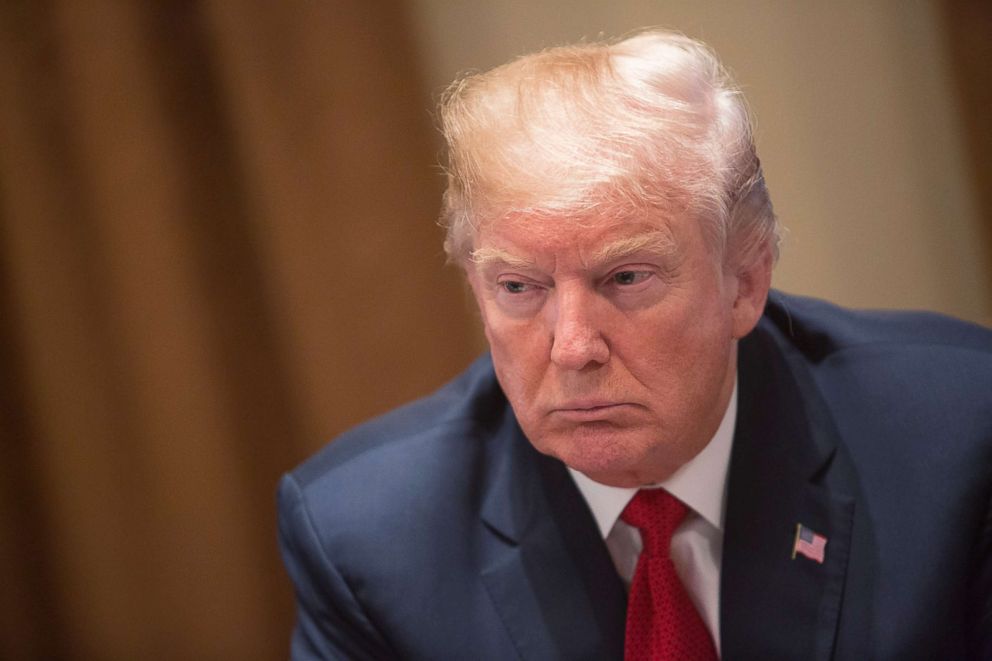 PHOTO: President Donald Trump hosts a law enforcement round table on MS-13 at the White House on Feb. 6, 2018 in Washington.