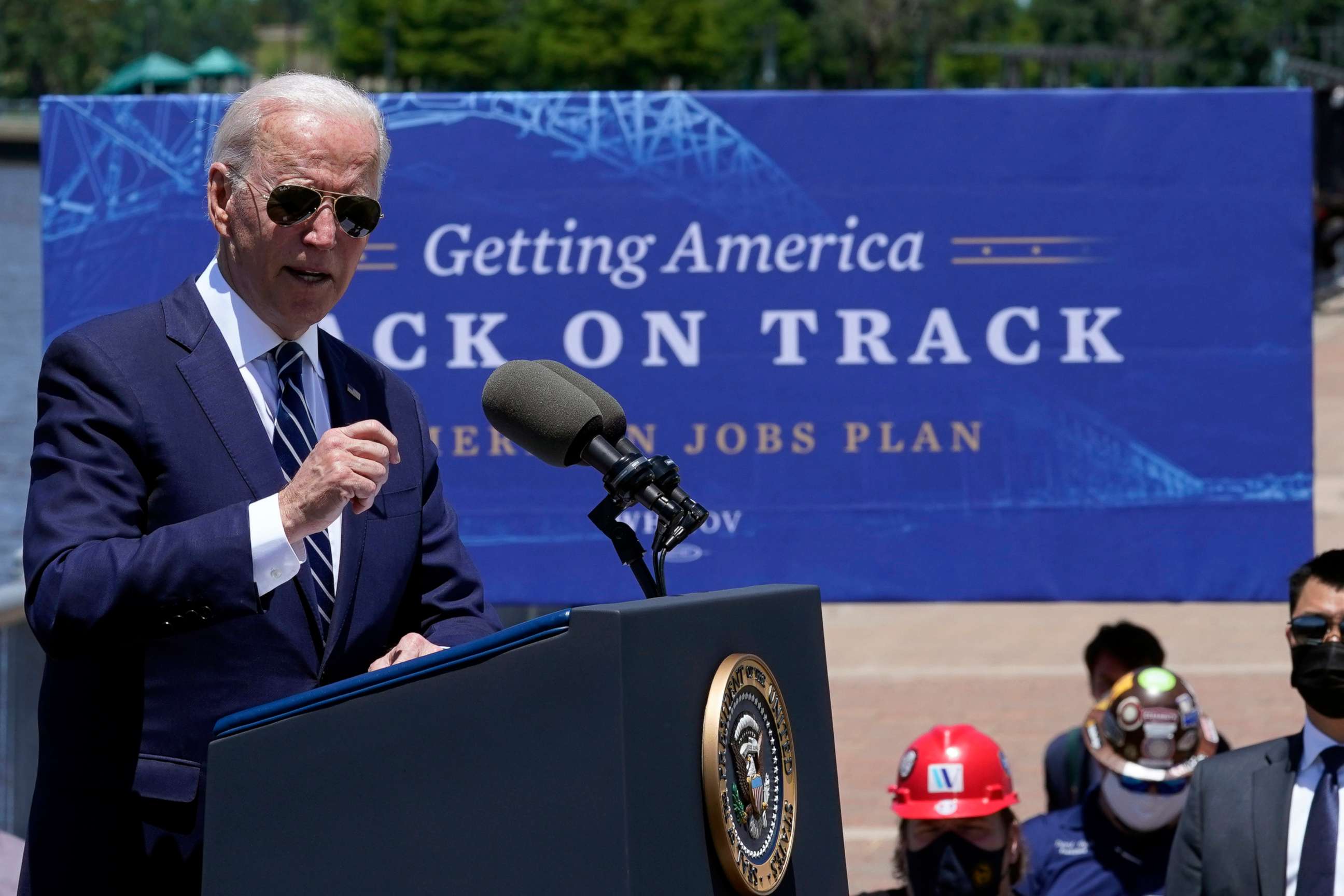 PHOTO: President Joe Biden speaks, May 6, 2021, in Lake Charles, La.