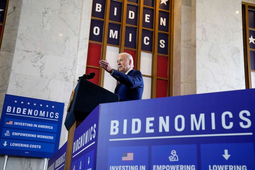 Biden touts 'Bidenomics,' downplays recession chances - ABC News