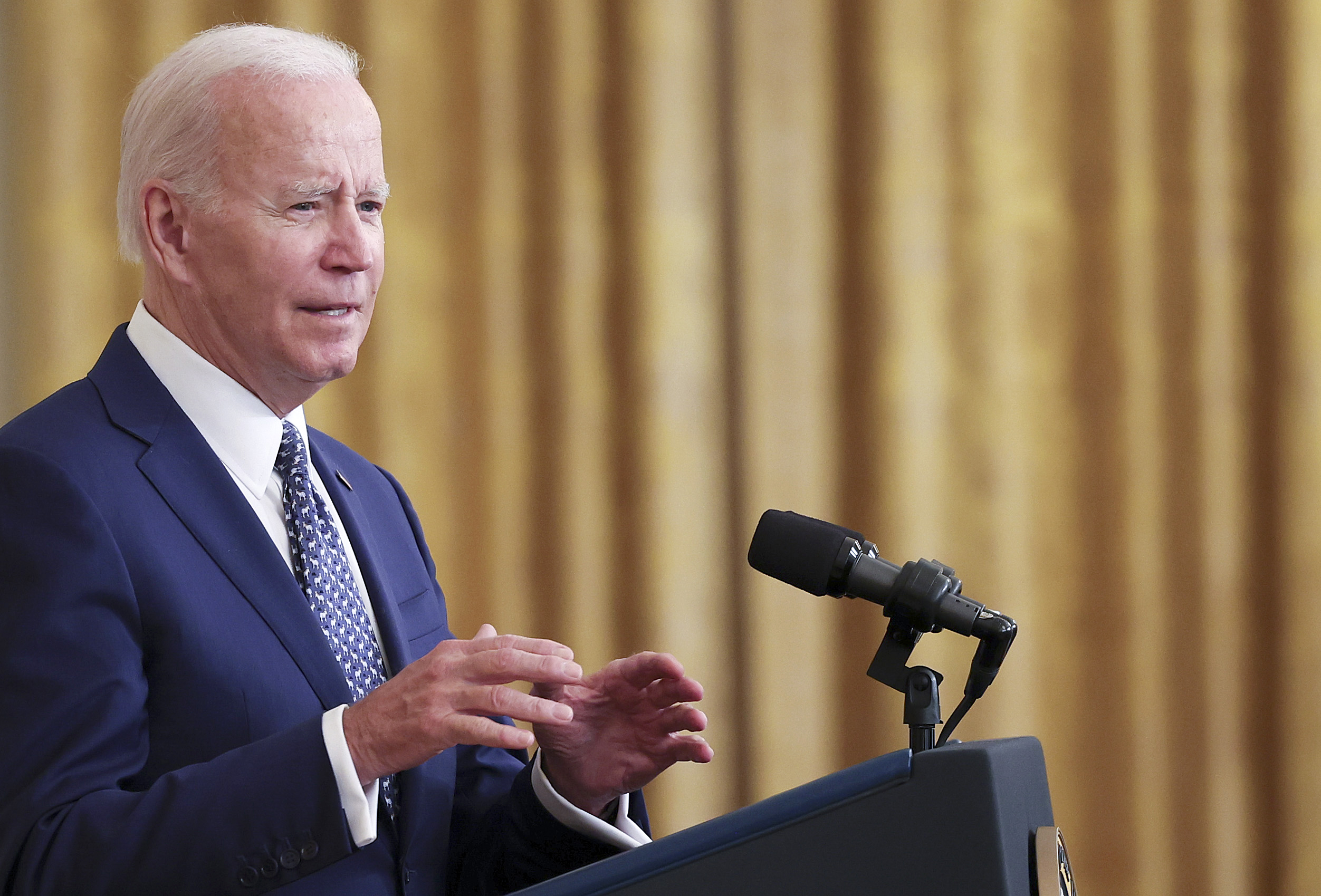 PHOTO: President Joe Biden delivers remarks in the East Room of the White House, June 13, 2022, in Washington, DC.