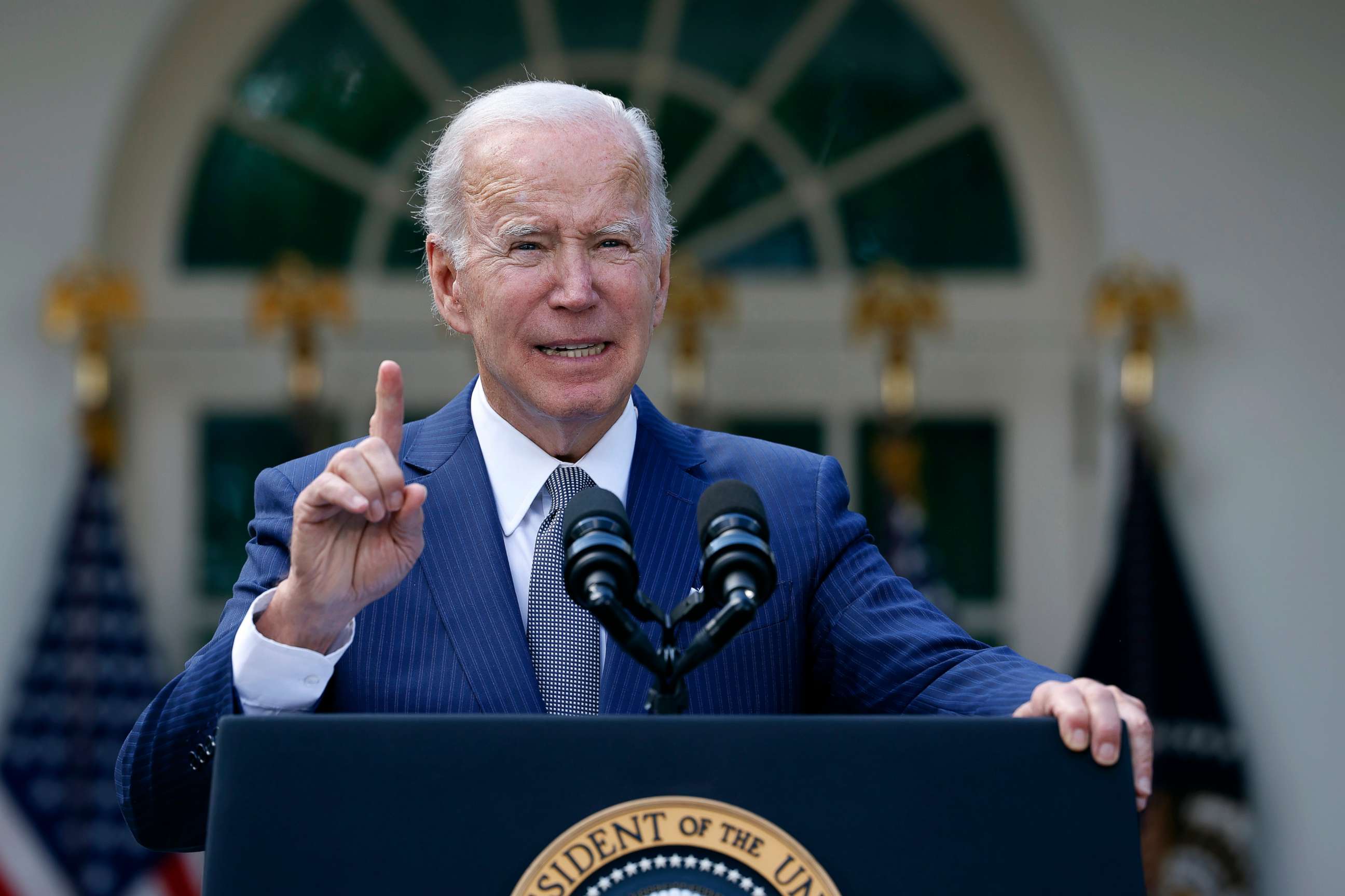 PHOTO: President Joe Biden delivers remarks about lowering health care costs in the Rose Garden at the White House on September 27, 2022 in Washington, DC.