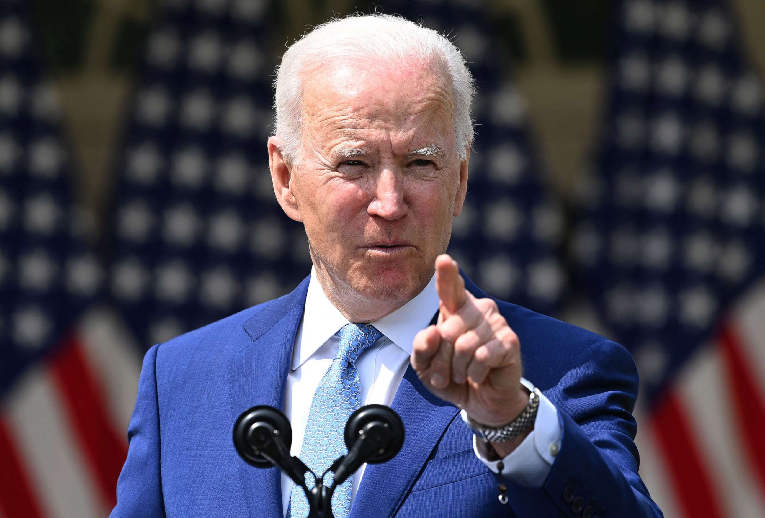 PHOTO: President Joe Biden speaks about gun violence prevention in the Rose Garden at the White House, April 8, 2021, in Washington.