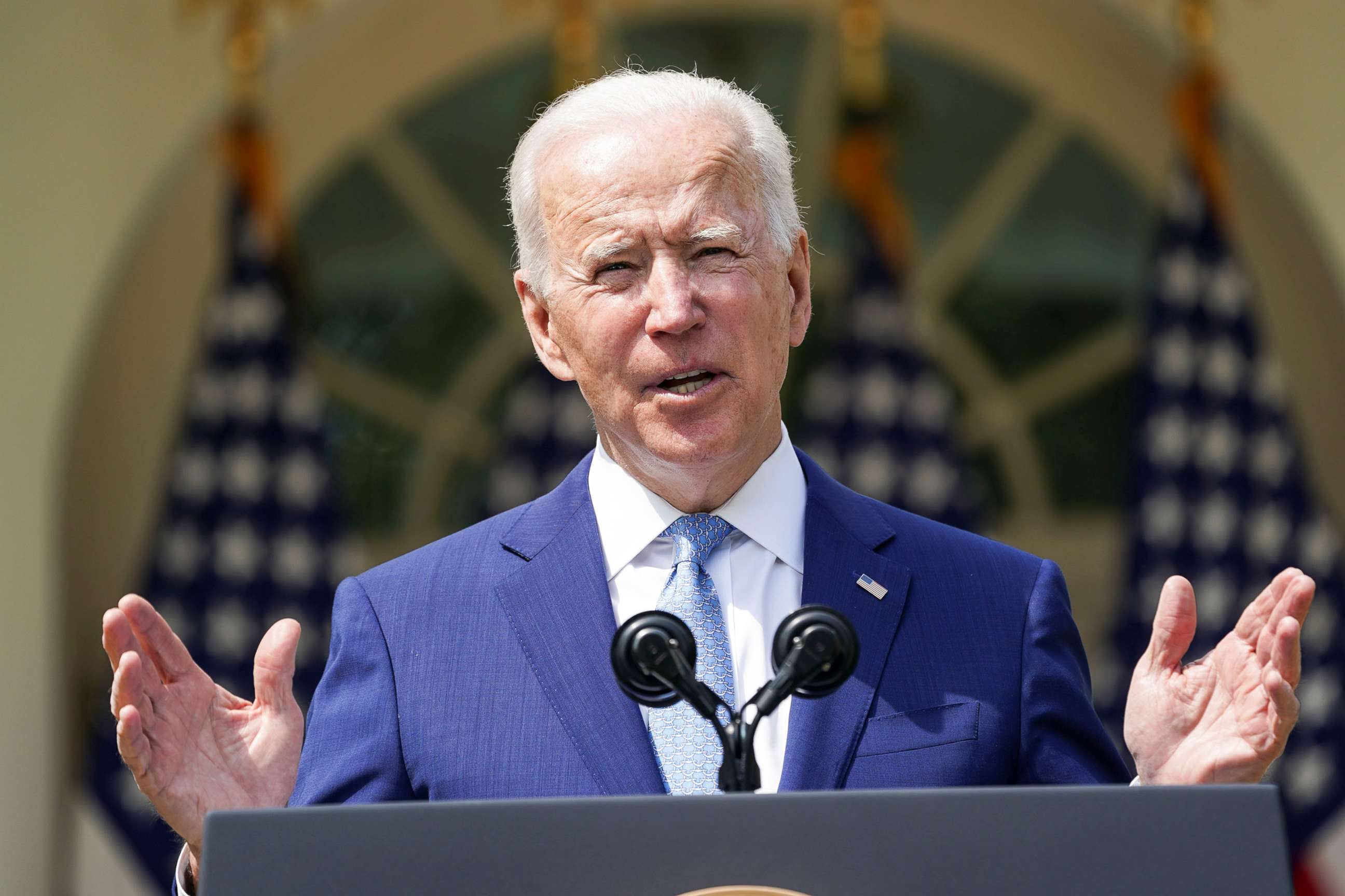 PHOTO: President Joe Biden speaks about gun violence prevention in the Rose Garden at the White House, April 8, 2021, in Washington.