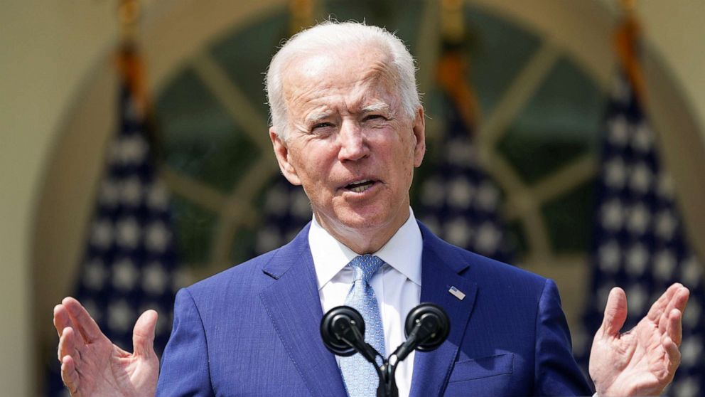 PHOTO: President Joe Biden speaks about gun violence prevention in the Rose Garden at the White House, April 8, 2021, in Washington.