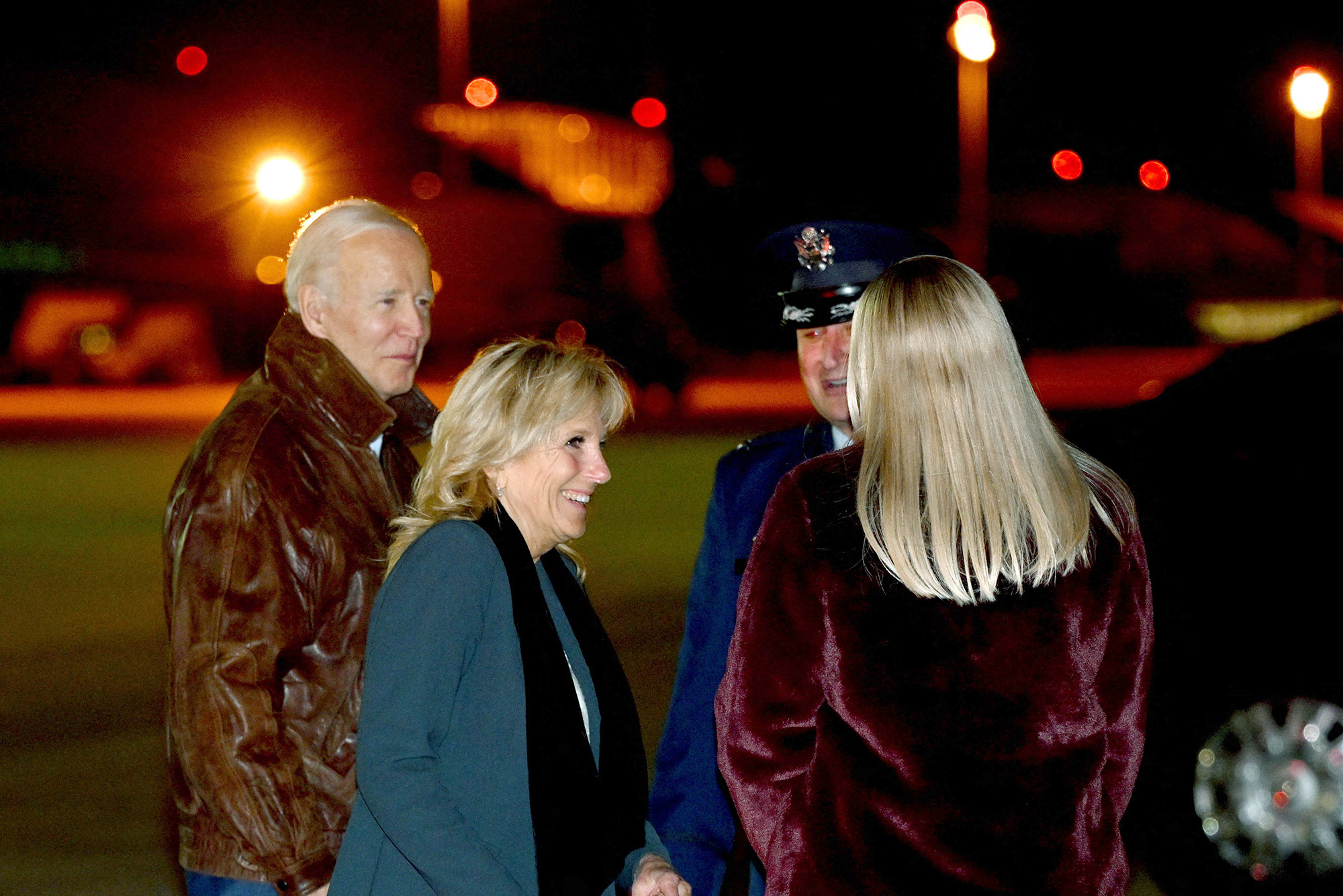 PHOTO: President Joe Biden and US First Lady Jill Biden walk to board Air Force One at Joint Base Andrews in Maryland, Nov. 22, 2022.