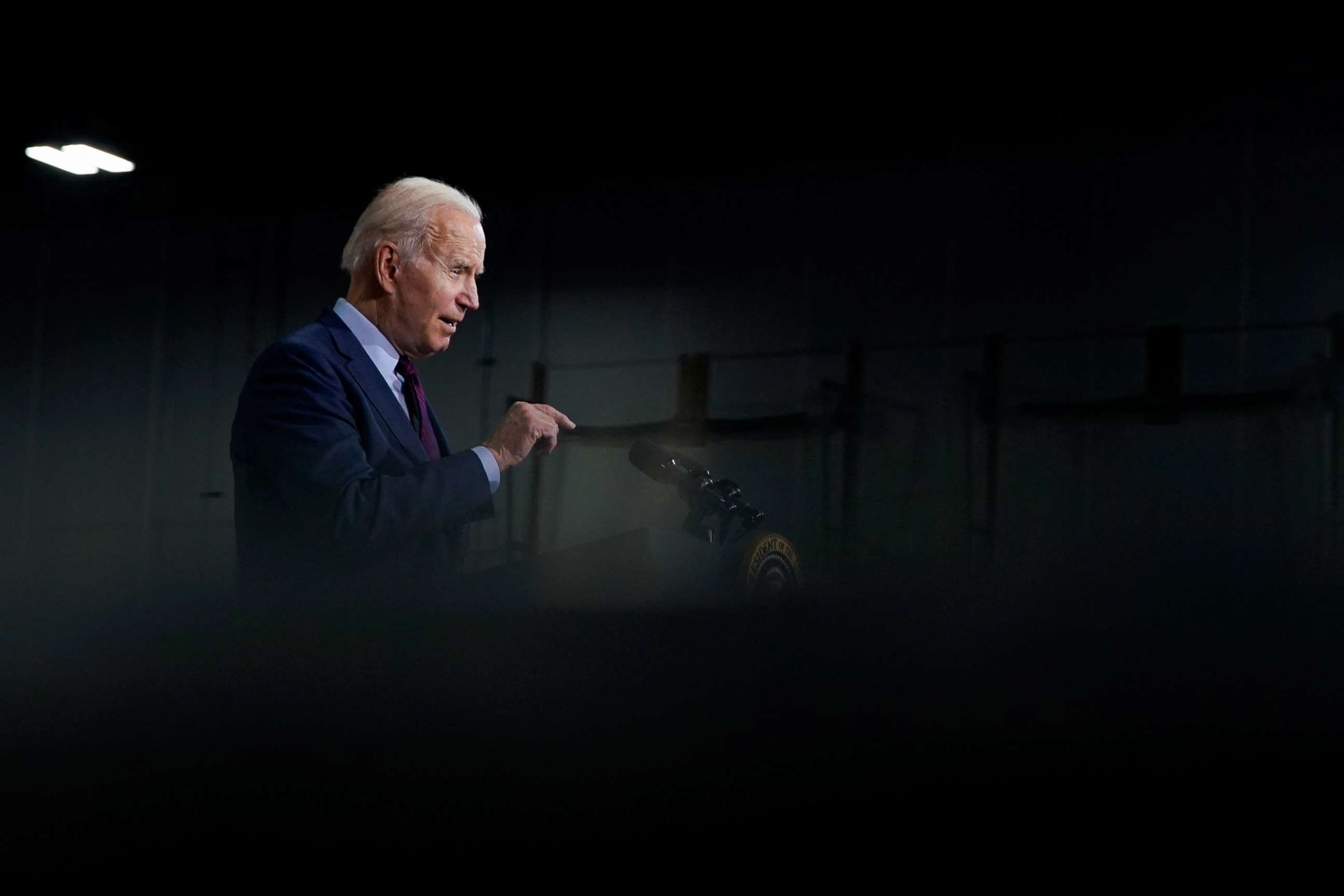 PHOTO: President Joe Biden delivers remarks during a visit at United Performance Metals in Hamilton, Ohio, May 6, 2022.