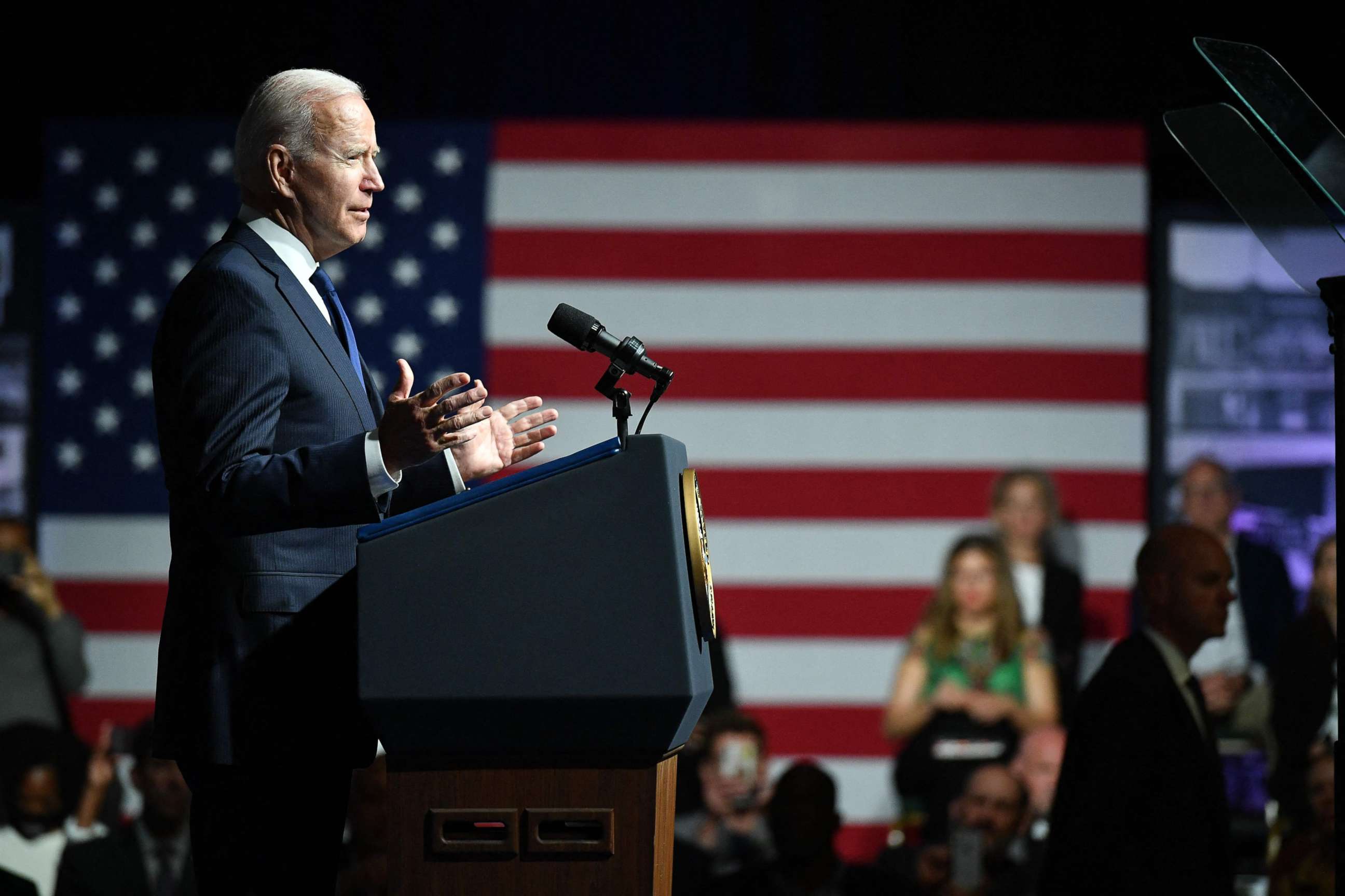 PHOTO: President Joe Biden delivers remarks to commemorate the 100th anniversary of the Tulsa Race Massacre at the Greenwood Cultural Center in Tulsa, Oklahoma on June 1, 2021.