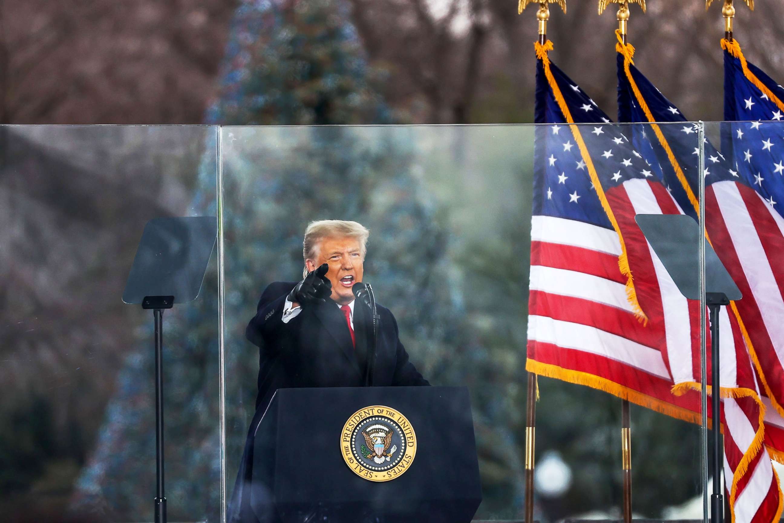PHOTO: President Donald Trump speaks at "Save America March" rally in Washington D.C., Jan. 06, 2021.