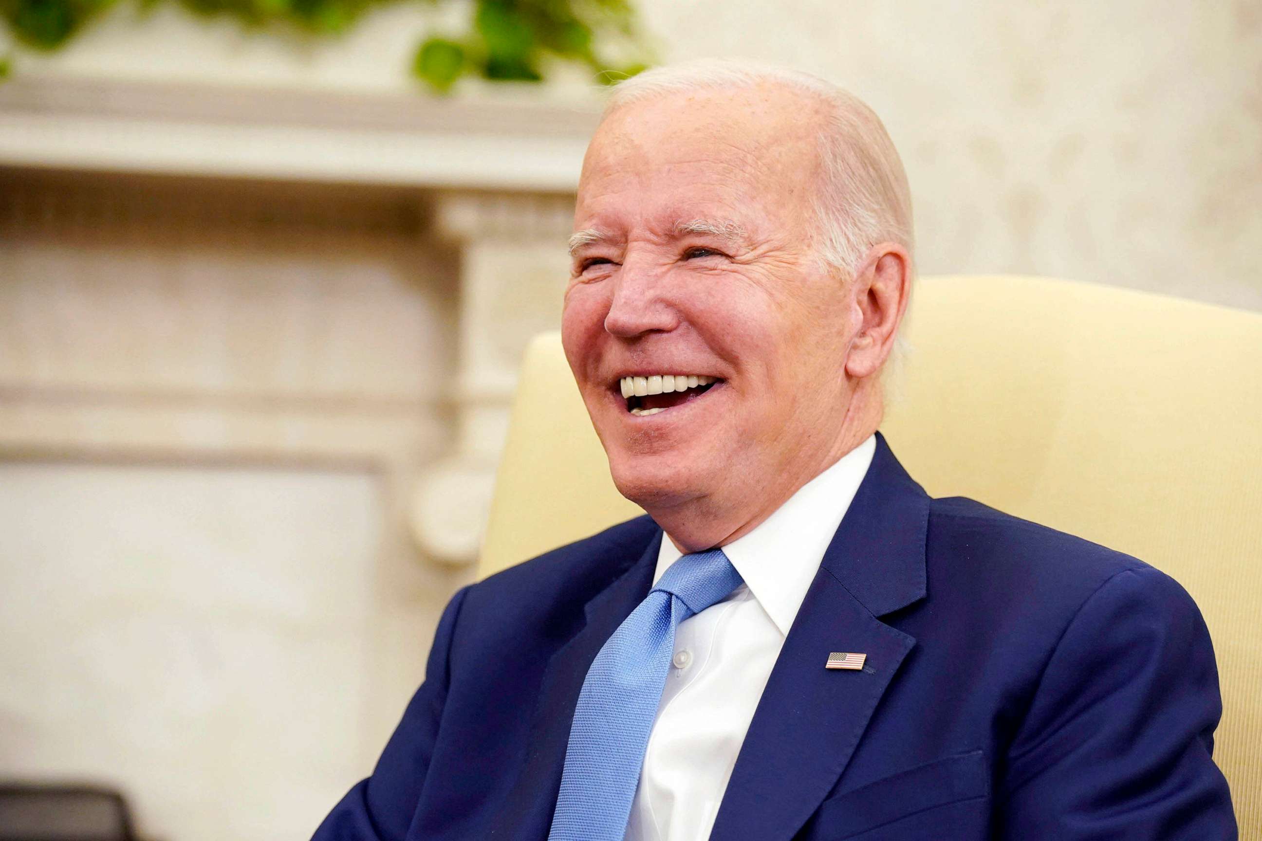 PHOTO: FILE - President Joe Biden smiles during a meeting at the White House, Washington, June 8, 2023.