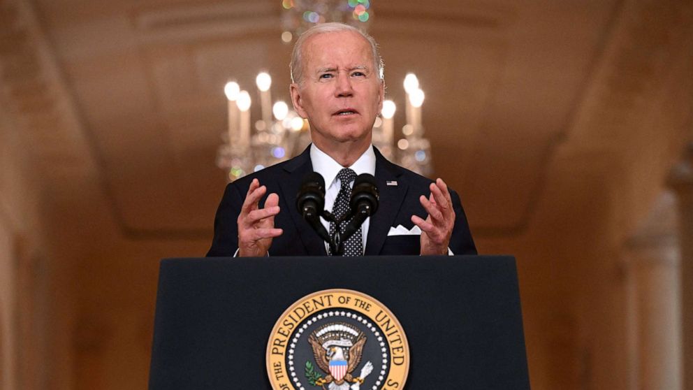 PHOTO: President Joe Biden speaks about the recent mass shootings and urges Congress to pass laws to combat gun violence at the Cross Hall of the White House in Washington, June 2, 2022.