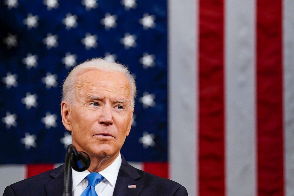 PHOTO: President Joe Biden addresses a joint session of Congress, Wednesday, April 28, 2021, in the House Chamber at the Capitol, April 28, 2021.