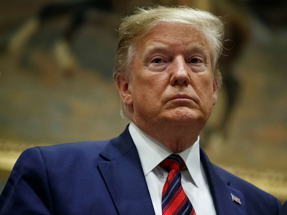 PHOTO: President Donald Trump listens during a event on medical billing, in the Roosevelt Room of the White House, May 9, 2019, in Washington.