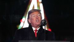 PHOTO: President Donald Trump speaks during the National Christmas Tree lighting ceremony at the Ellipse near the White House in Washington, Nov. 28, 2018.