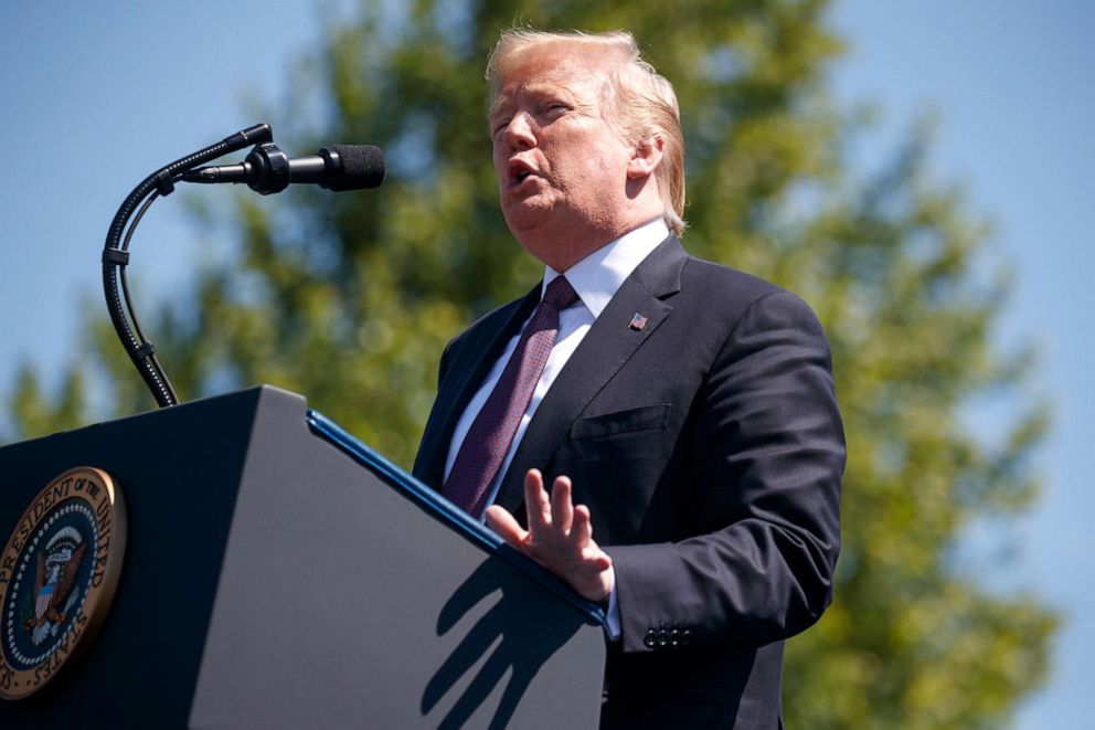 PHOTO: President Donald Trump speaks at the U.S. Capitol, May 15, 2019, in Washington.