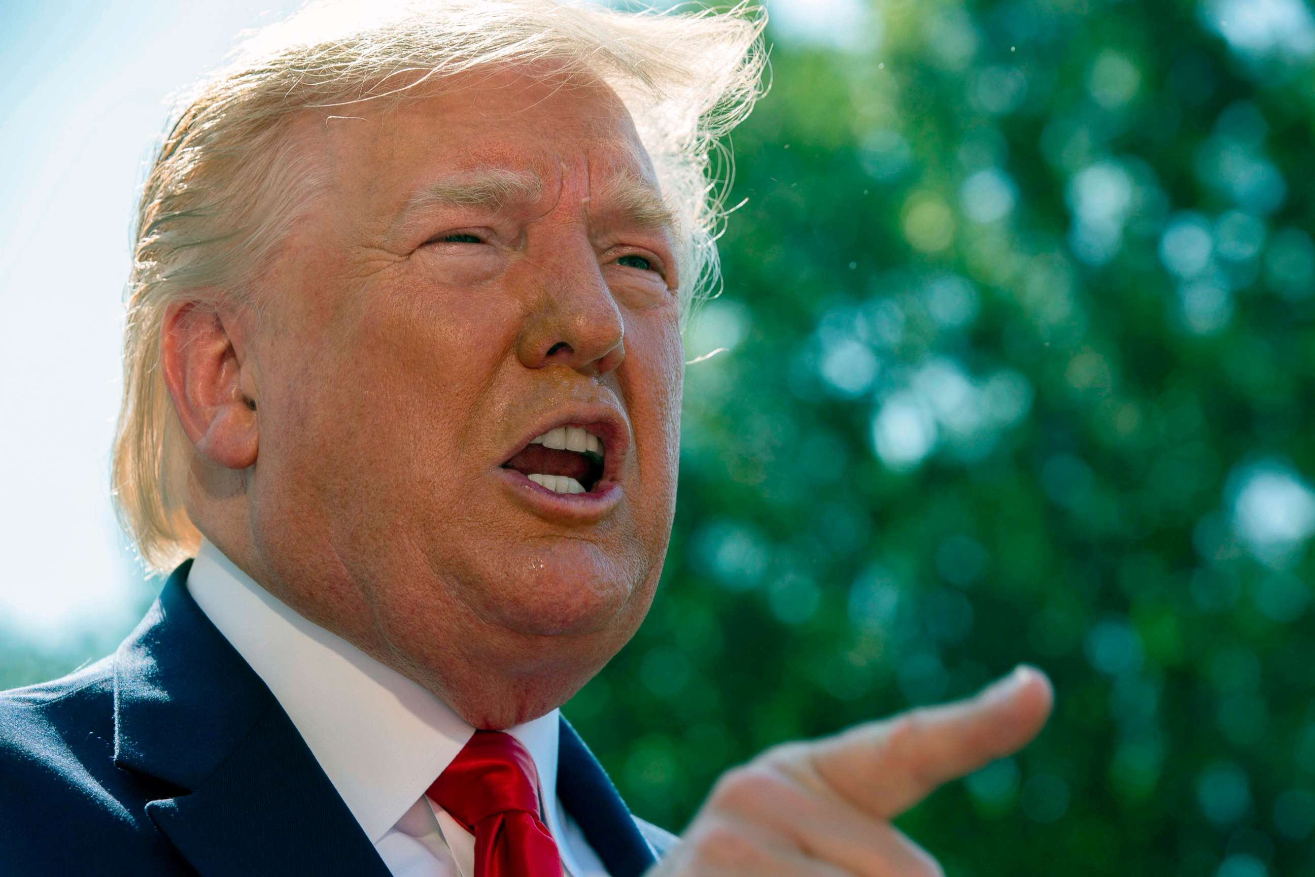 PHOTO: President Donald Trump speaks to the media, July 12, 2019, at the White House in Washington, DC.