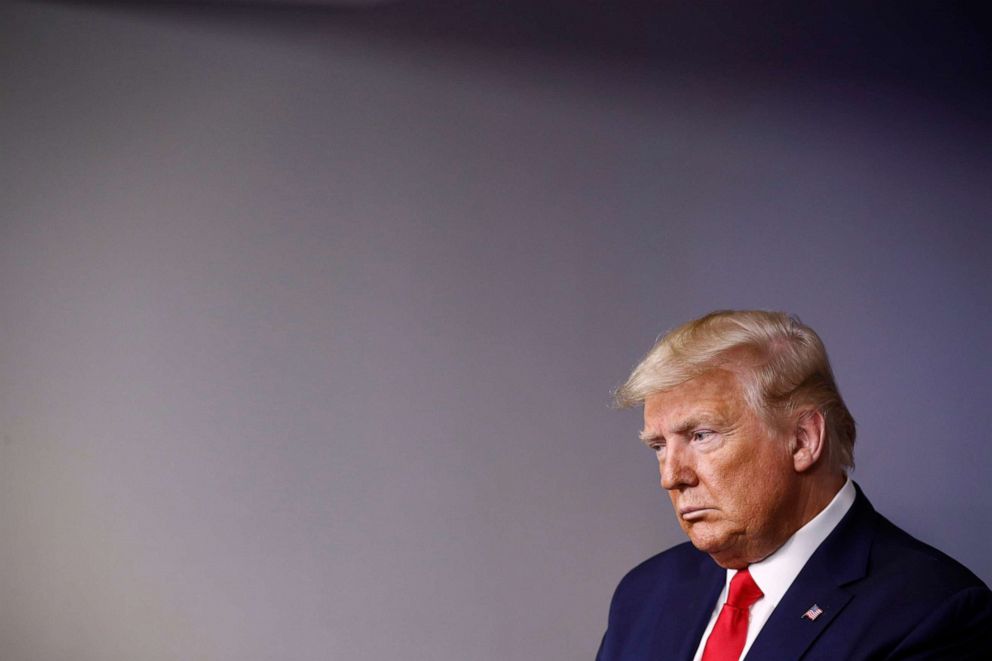 PHOTO: President Donald Trump attends a coronavirus task force briefing at the White House, March 22, 2020, in Washington.