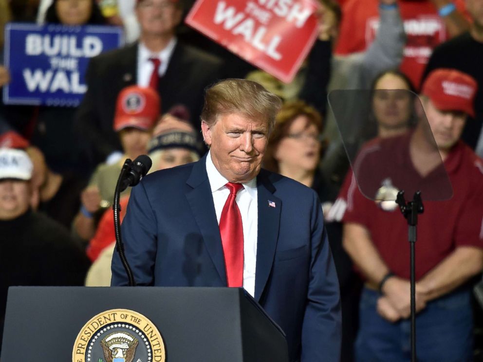 PHOTO: President Donald Trump speaks during a rally in El Paso, Texas, Feb. 11, 2019.