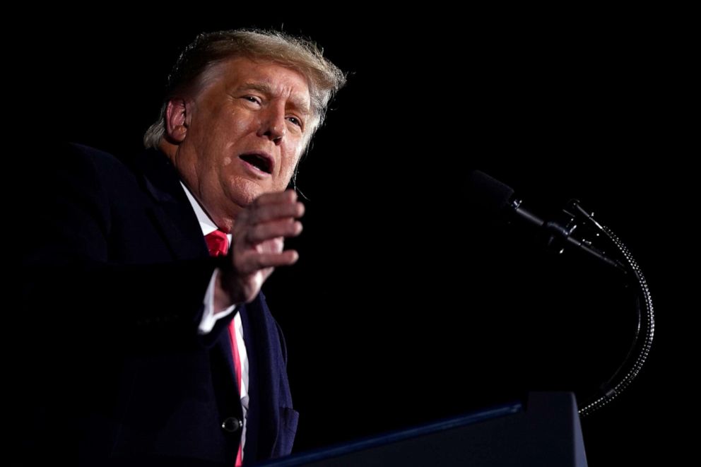 PHOTO: President Donald Trump speaks during a campaign rally at Dalton Regional Airport in Dalton, Ga., Jan. 4, 2021.