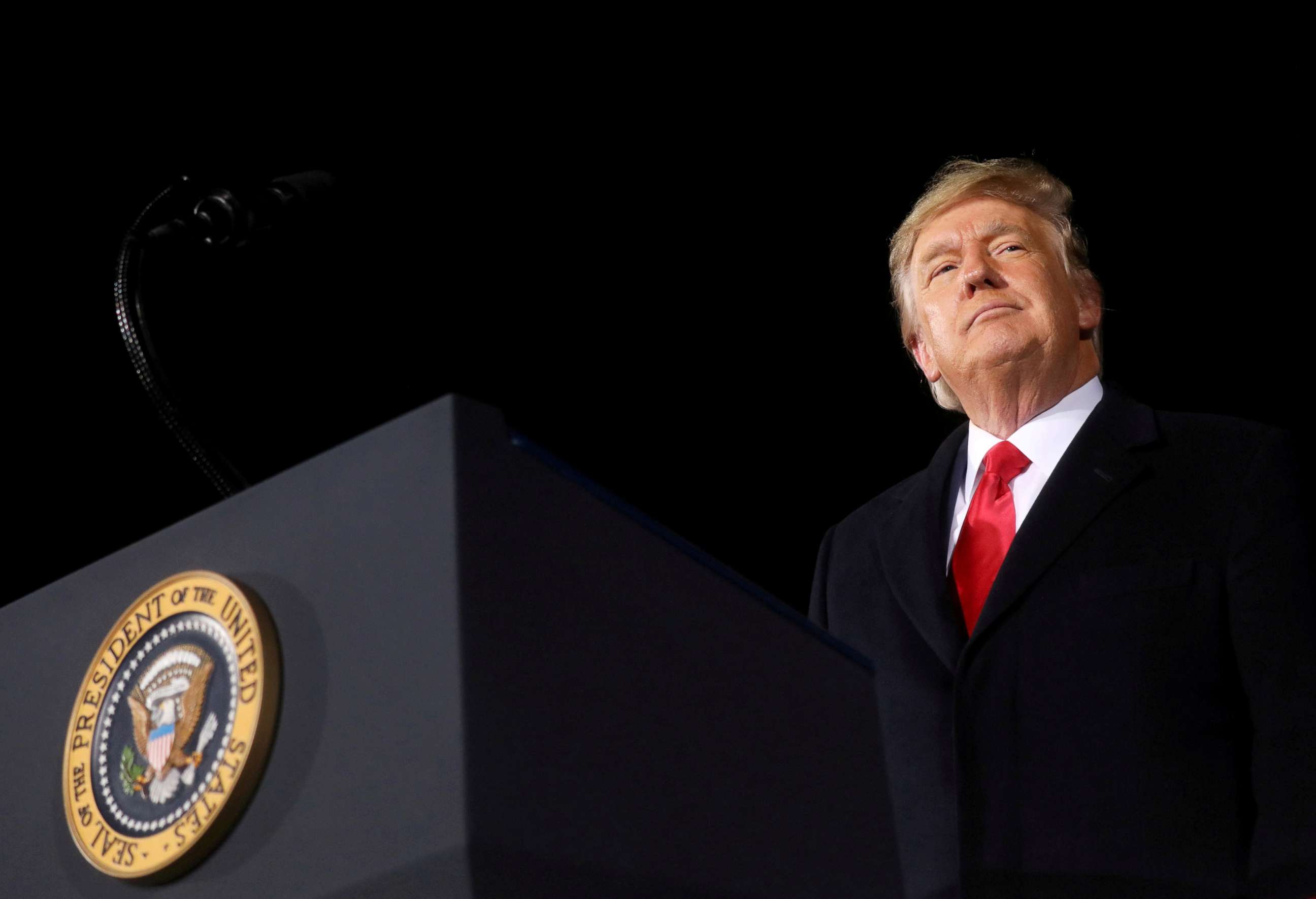 PHOTO: President Donald Trump addresses a campaign rally in Dalton, Ga., Jan. 4, 2021, on the eve of the run-off election to decide both of Georgia's Senate seats.