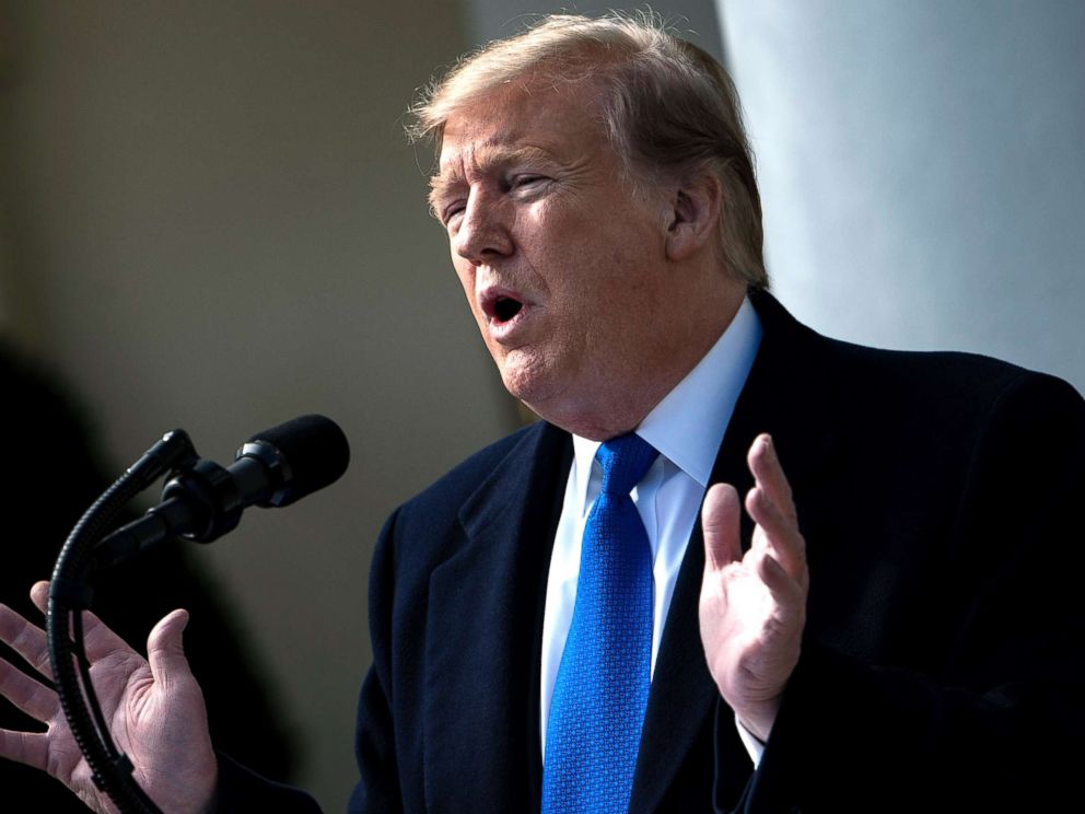 PHOTO: President Donald Trump speaks about a state of emergency from the Rose Garden of the White House, Feb. 15, 2019, in Washington, D.C.