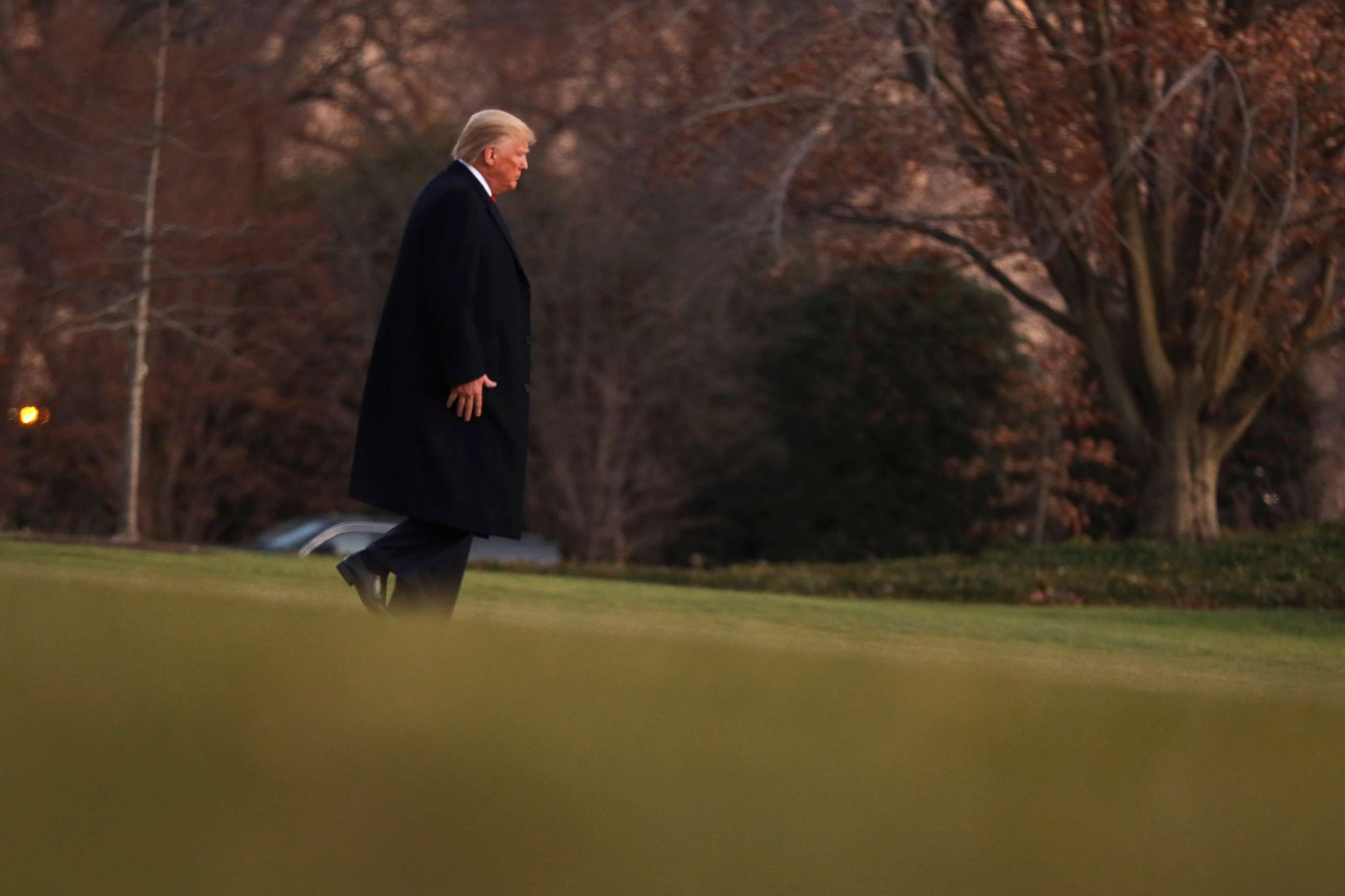 PHOTO: President Donald Trump departs the White House for a campaign rally in Battle Creek, Mich., Dec. 18, 2019, in Washington.