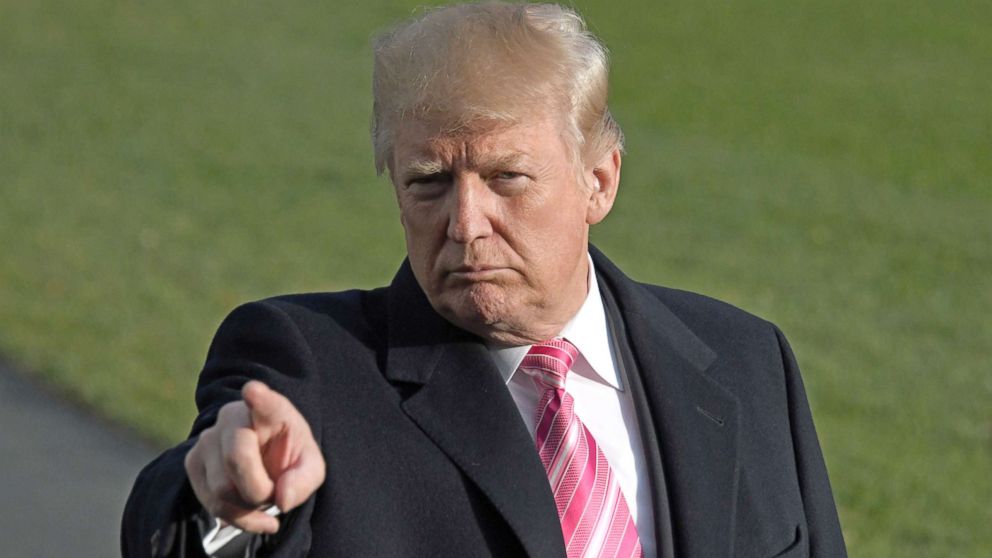 President Donald Trump calls on a reporter as he speaks to the media on the South Lawn of the White House, Nov. 21, 2017.