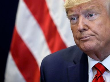PHOTO: President Donald Trump speaks during a bilateral meeting with Iraqs President Barham Salih on the sidelines of the annual United Nations General Assembly in New York City, Sept. 24, 2019.
