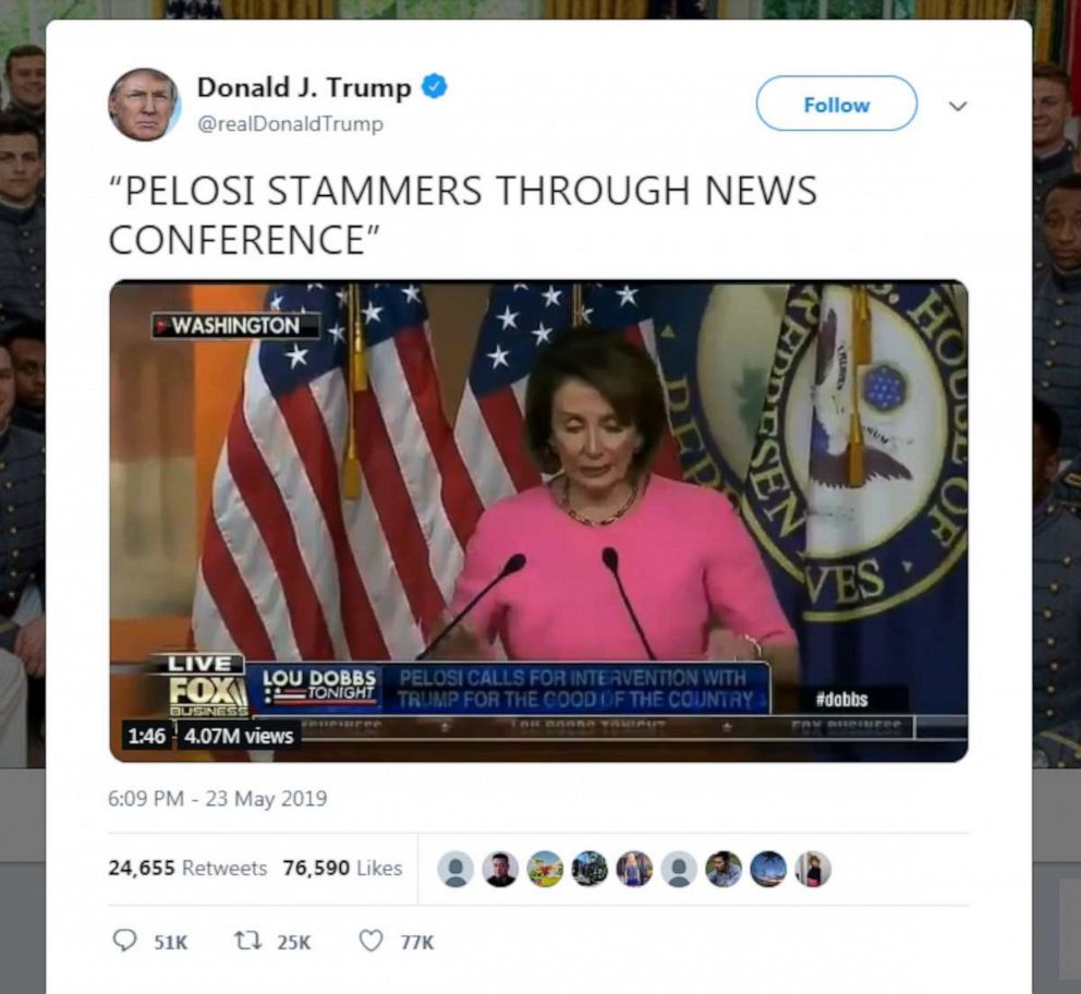PHOTO: Screenshot from President Trumps Twitter feed, May 24, 2019.