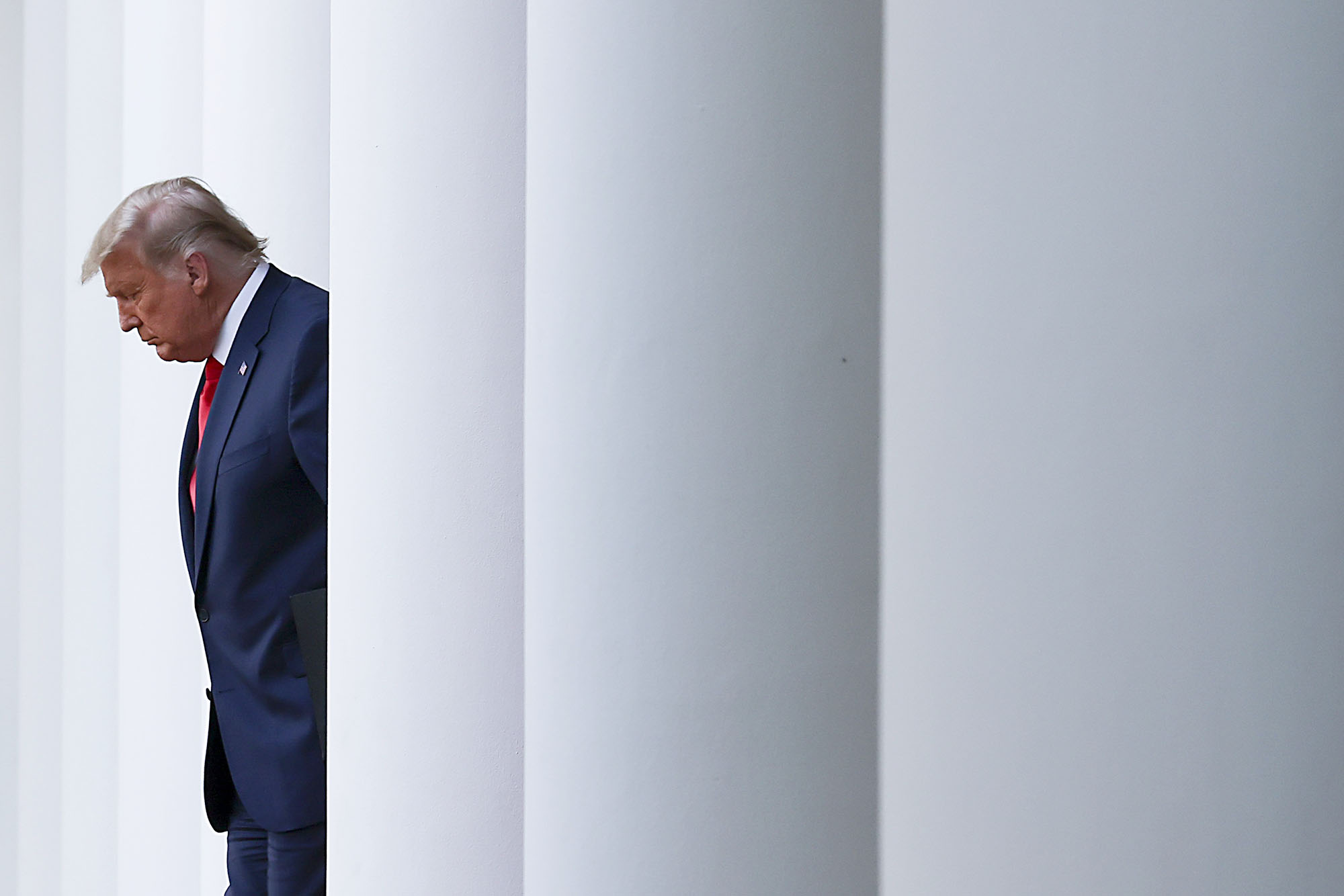 PHOTO:President Donald Trump walks in the Rose Garden at the White House, NOV. 13, 2020.