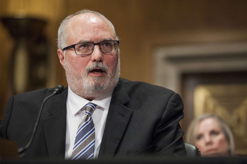 PHOTO: Preston Rutledge, assistant secretary of labor for the employee benefits security administration at the Department of Labor, testifies during a Senate Health, Education, Labor and Pension Committee nomination hearing in Washington, Nov. 15, 2017.