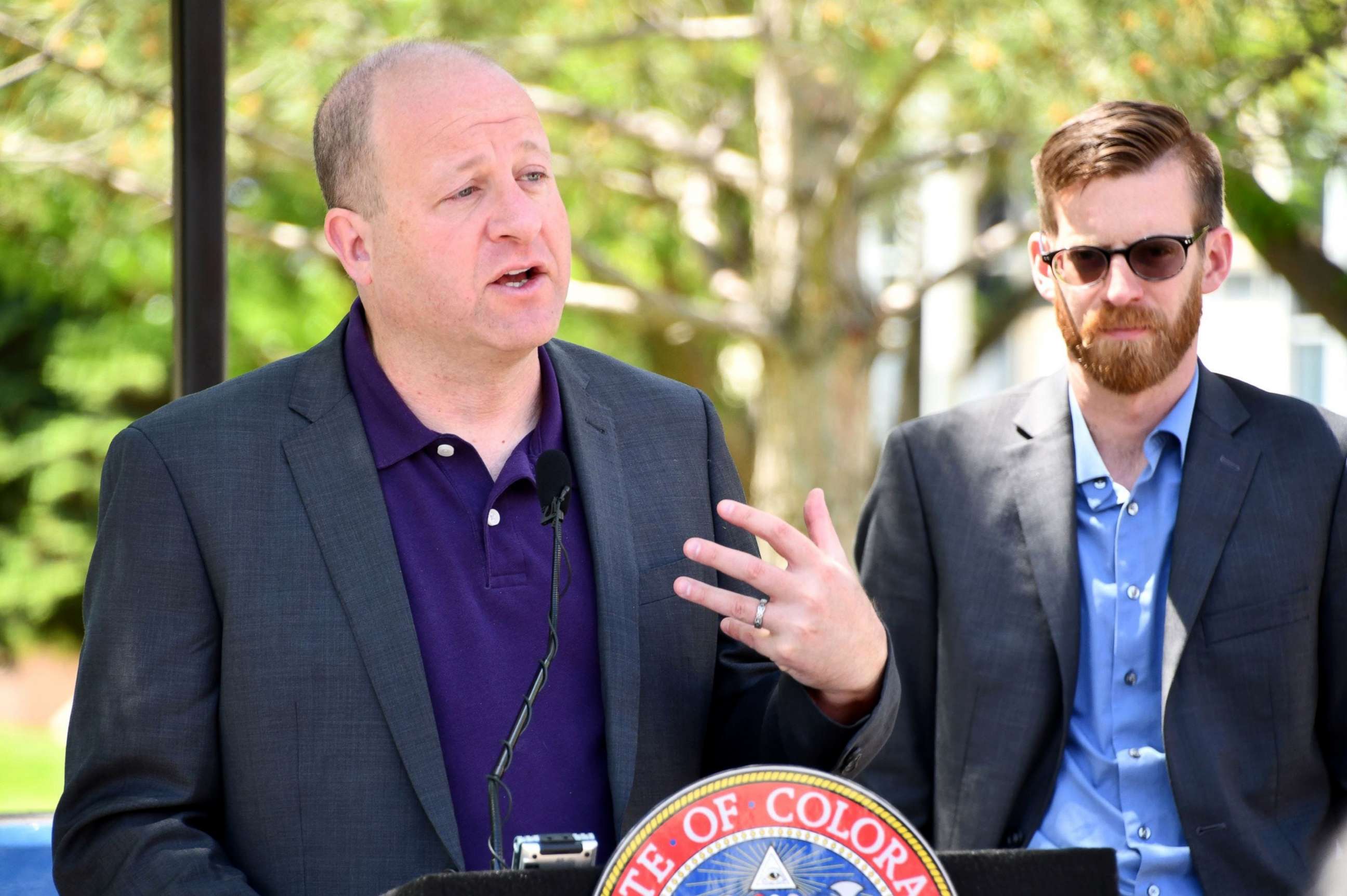 PHOTO: Colorado Gov. Jared Polis speaks during a bill signing event in Pueblo, Colo., May 27, 2022.