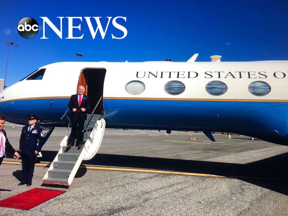 PHOTO: A photo obtained by ABC News shows EPA Administrator Scott Pruitt deplaning a military-owned plane in June 2017 at New York's John F. Kennedy International Airport.