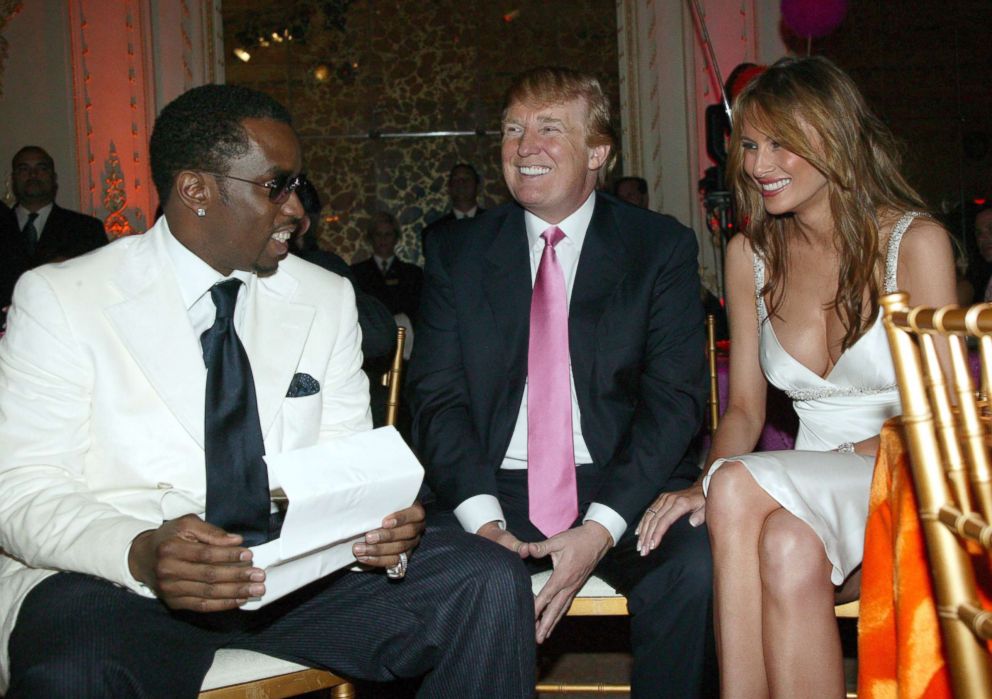 PHOTO: Sean P. Diddy Combs, Donald Trump and Melania Trump in Palm Beach, Fla.