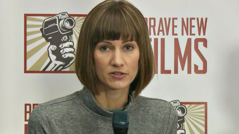 PHOTO: Rachel Crooks appears at press conference in New York City on Dec. 11, 2017, alongside other women who have publicly accused President Donald Trump of sexual harassment and assault.