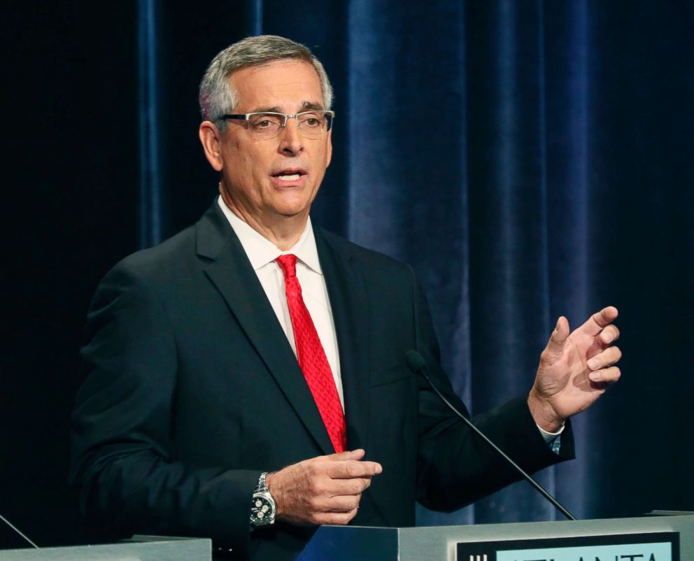 PHOTO: Republican candidate for Georgia Secretary of State Brad Raffensperger participates in a debate in Atlanta, Oct. 2, 2018.